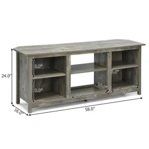 2-Tier Entertainment Media Console Center-Gray