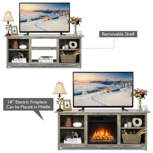 2-Tier Entertainment Media Console Center-Gray