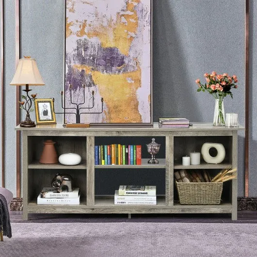 2-Tier Entertainment Media Console Center-Gray