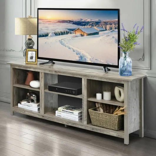 2-Tier Entertainment Media Console Center-Gray