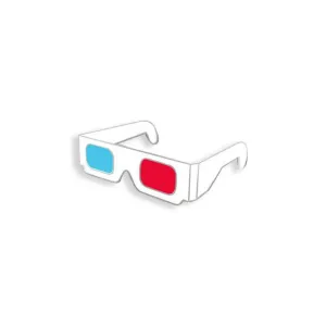 3D Glasses Enamel Pin