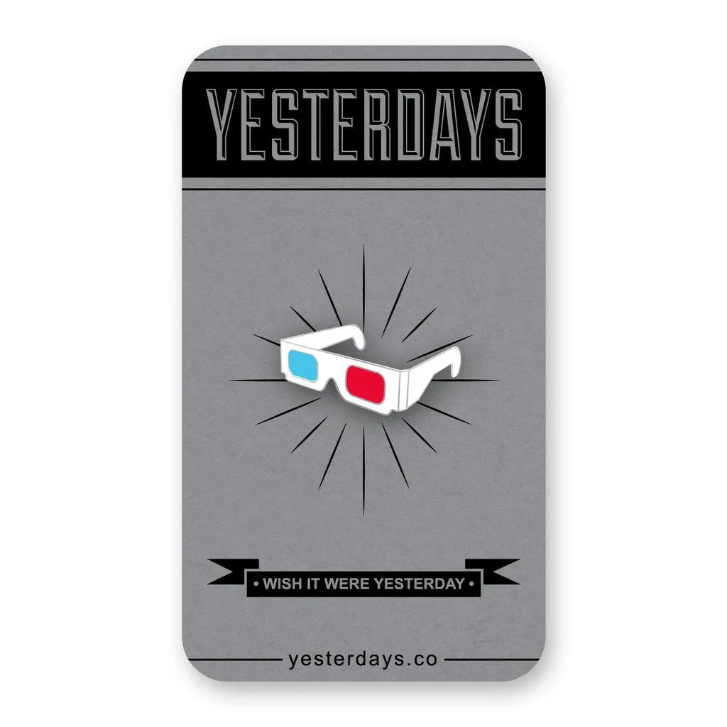 3D Glasses Enamel Pin