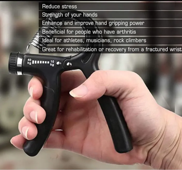 Adjustable Hand Gripper | 10 Kg To 40 Kg | Black