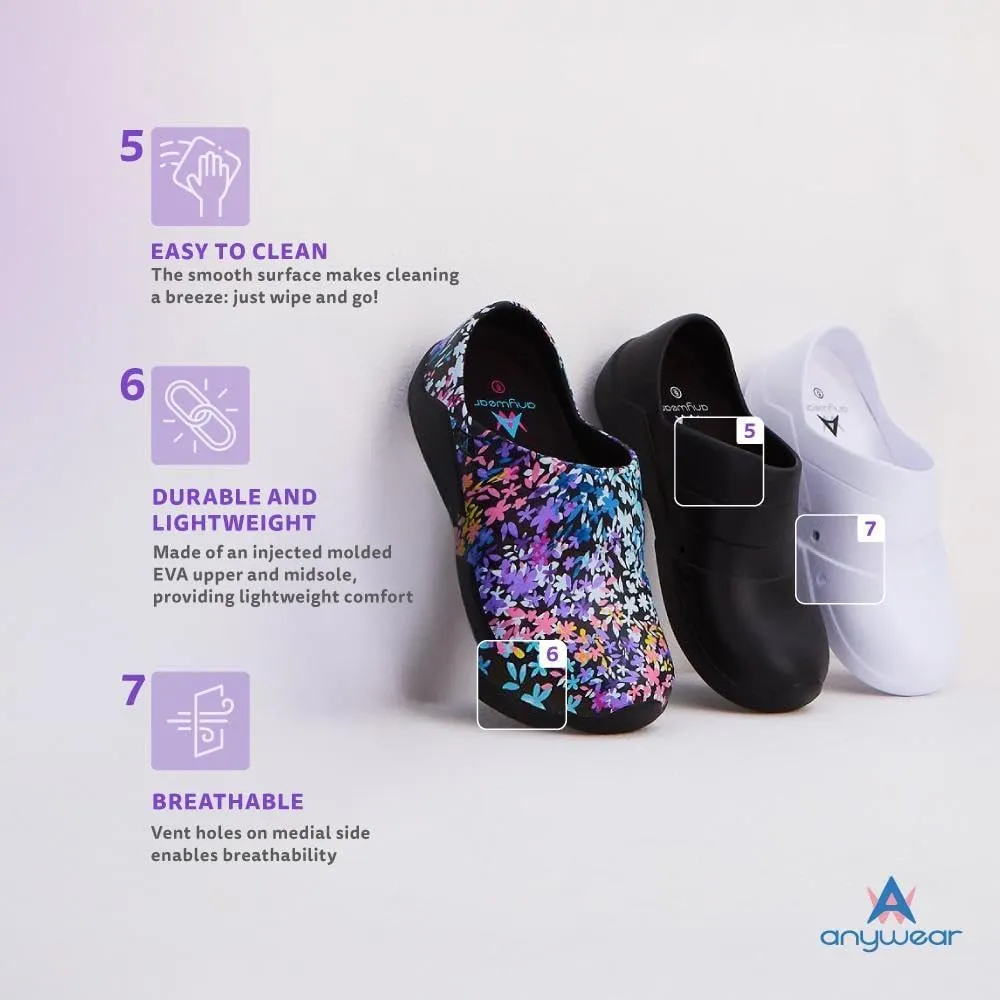 Anywear Journey Mens and Womens Clogs - Lightweight Waterproof Shoes with Superb EVA Cushioning for Gardening, Food Service, Medical Professionals
