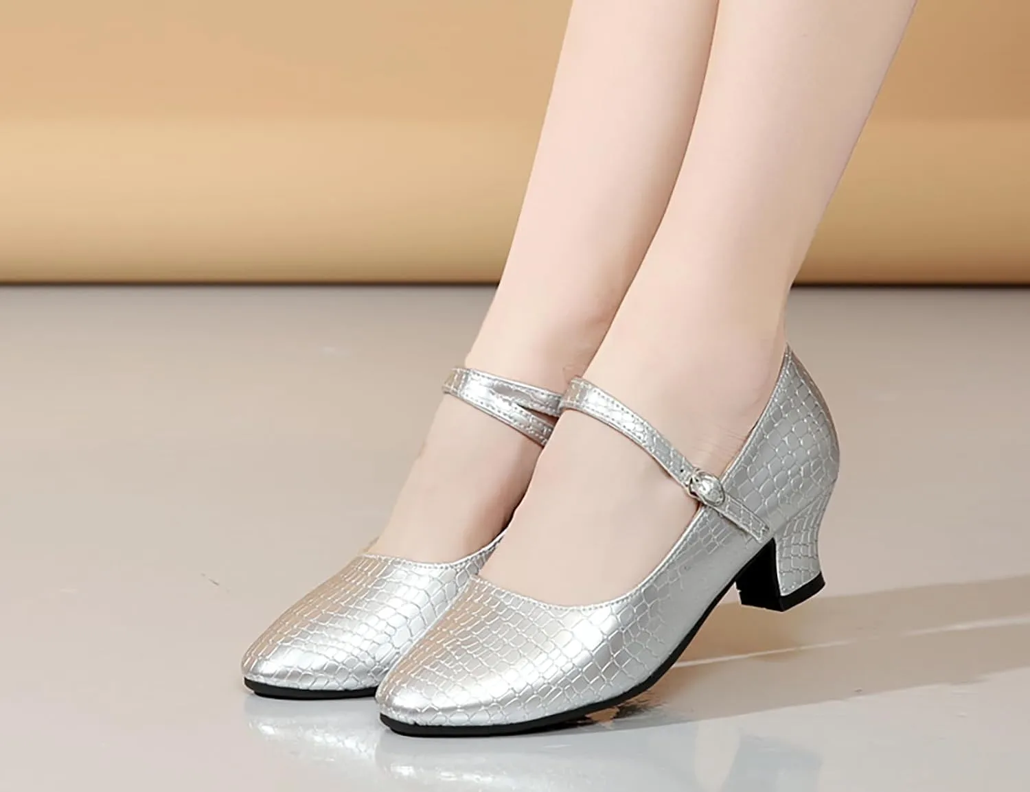 AOQUNFS Women'ss Ballroom Dance Shoes Women's Closed Toe Walts Salsa Latin Dance Shoes,CCZ-813