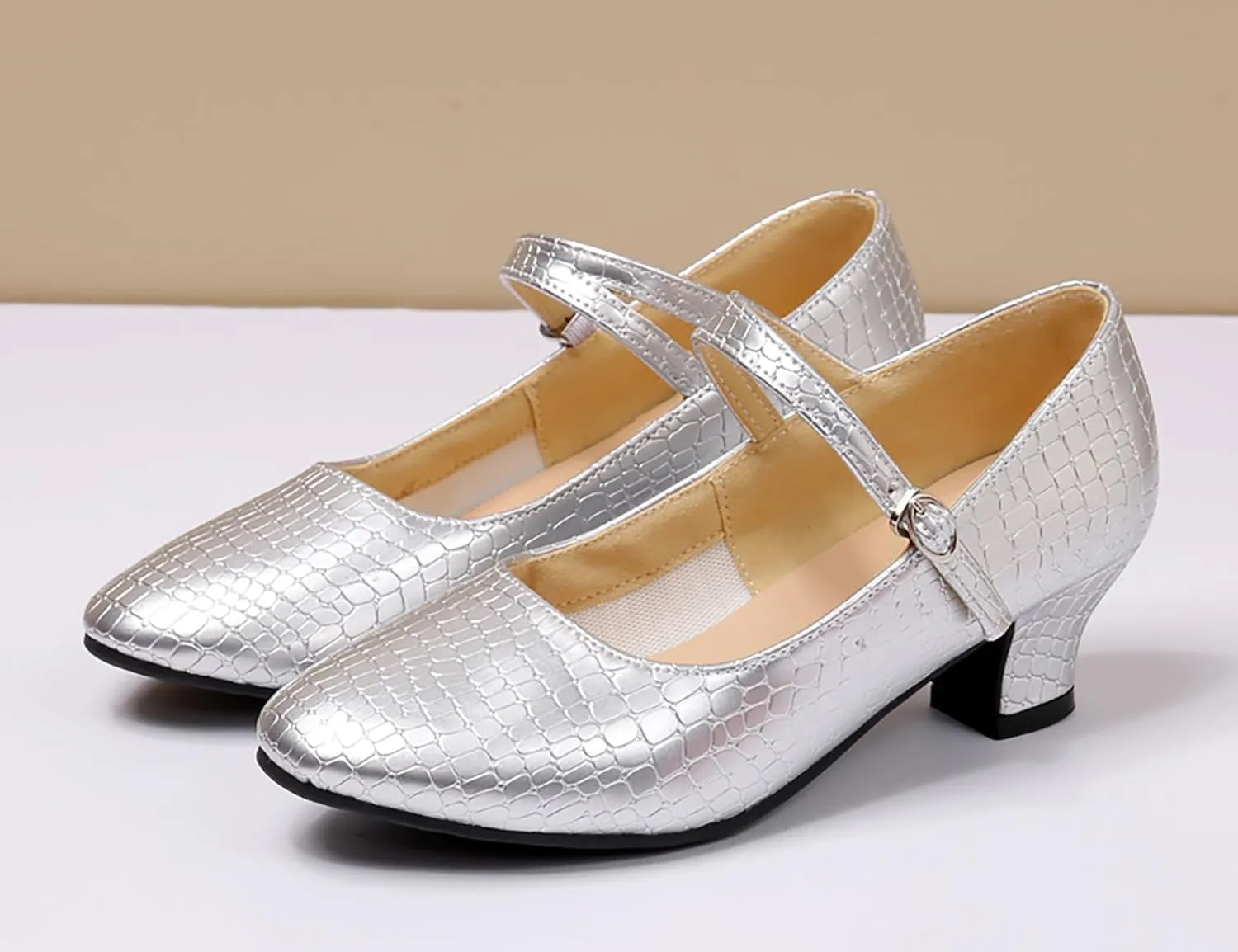 AOQUNFS Women'ss Ballroom Dance Shoes Women's Closed Toe Walts Salsa Latin Dance Shoes,CCZ-813