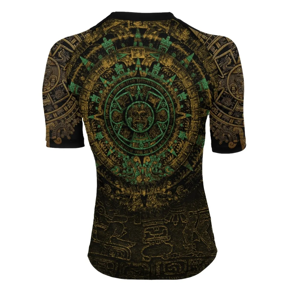 Aztec Jungle Warrior Mask Women's Short Sleeve Rash Guard