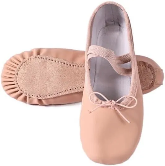 Ballet Shoes Children Gymnastics Dance Shoes Girls Soft Sole Adult Folk Dance Beginners PU Leather Pink Ballet Training Shoes for Women Dance Shoes(Lace Up Full Sole,23)