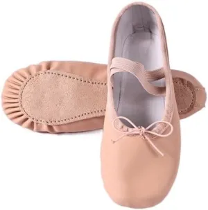 Ballet Shoes Children Gymnastics Dance Shoes Girls Soft Sole Adult Folk Dance Beginners PU Leather Pink Ballet Training Shoes for Women Dance Shoes(Lace Up Full Sole,23)