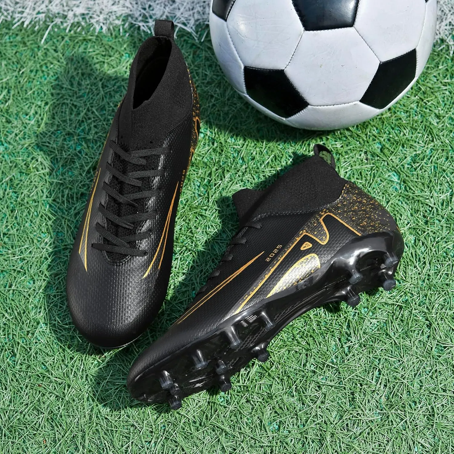 Boys' and Girls' Soccer Shoes TF Training Shoe Breathable, Anti Slip, Lightweight Sports Cleats for Boys and Girls' Football Suitable for Artificial Grass