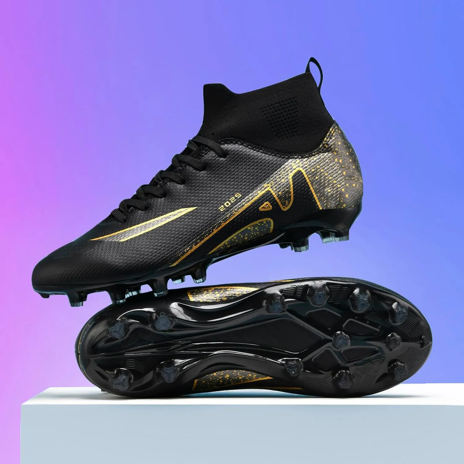 Boys' and Girls' Soccer Shoes TF Training Shoe Breathable, Anti Slip, Lightweight Sports Cleats for Boys and Girls' Football Suitable for Artificial Grass