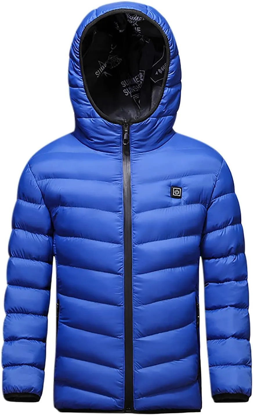 Boys Girls Heated Jacket Electric USB Rechargeable Outwear Children Hoodie Heated Coat Thermal Body Warmer Jackets