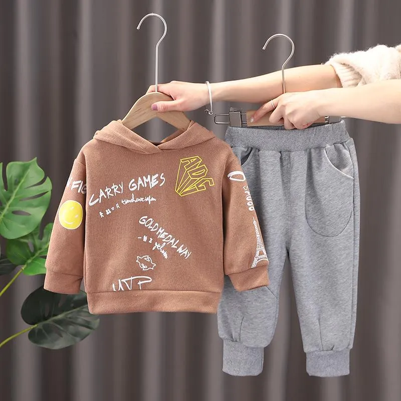 Boys spring and autumn vests suit two-piece set