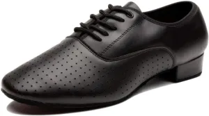 Breathable Lace-up Dancing Leather Latin Shoes for Men Salsa, Tango,Ballroom,Viennese Waltz