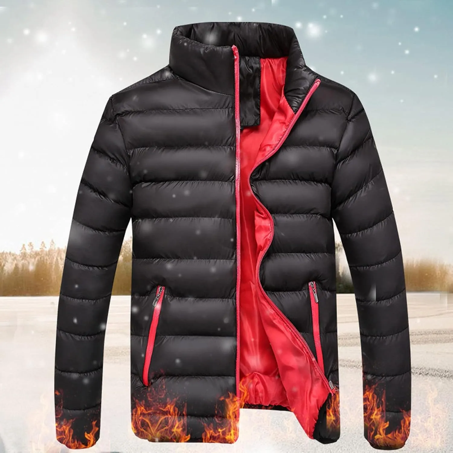 Bubble Coat Men Puffer Winter Warm Slim Fit Thick Down Coat Casual Jacket Outerwear Top Men Jackets Winter