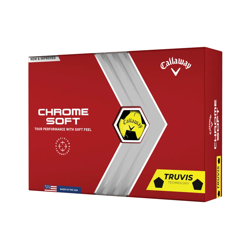 Callaway 2022 Chrome Soft Golf Balls Yellow Truvis 12 Pack