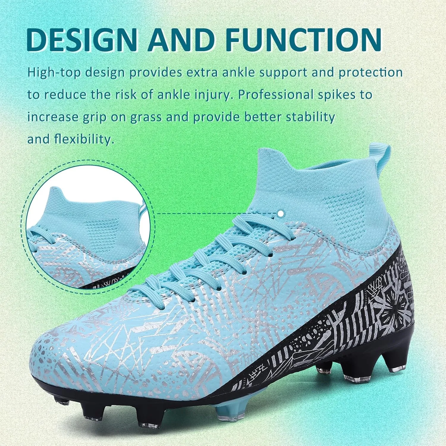 CBUSTER Soccer Cleats Mens Women Indoor Outdoor Soccer Shoes for Big Boy AG/FG