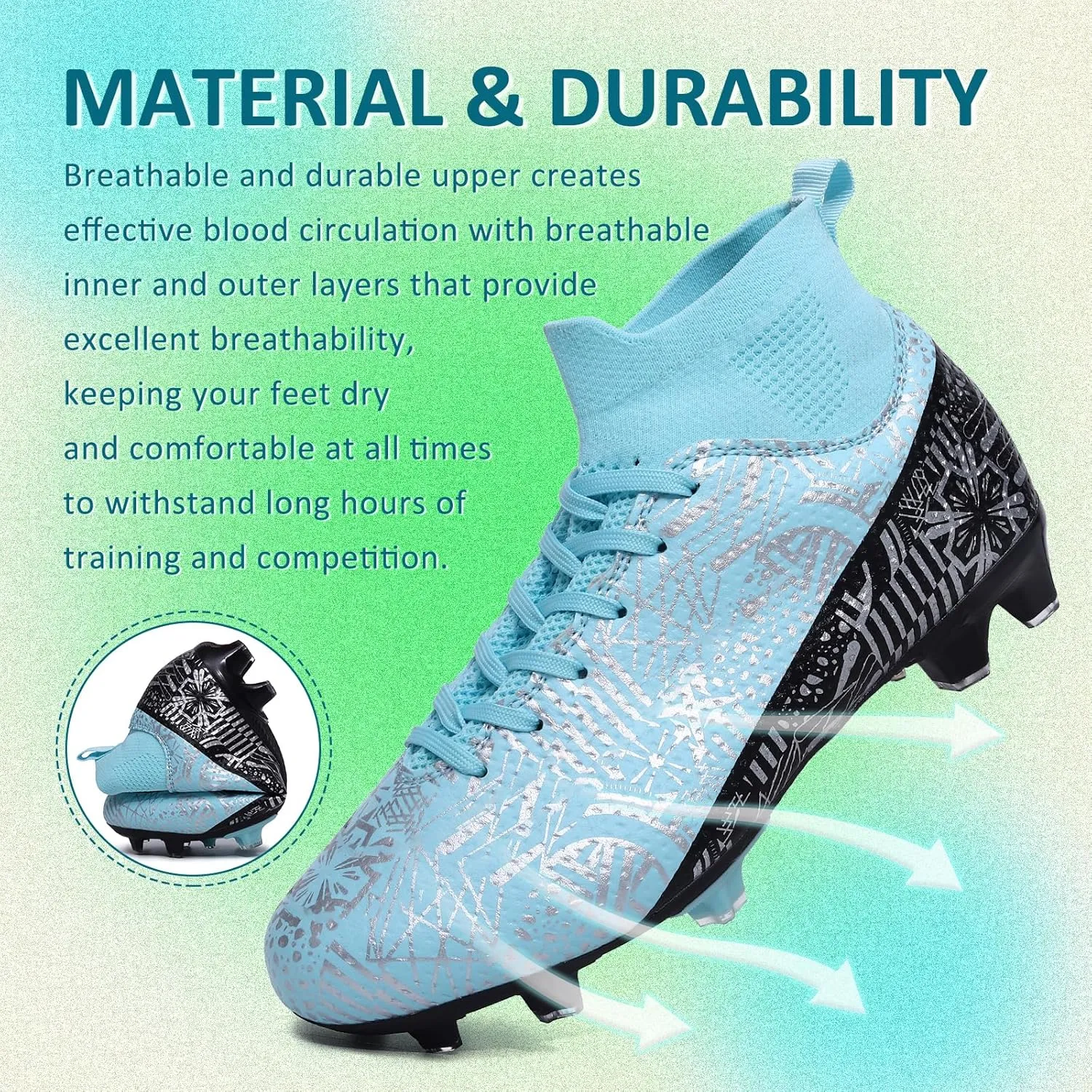 CBUSTER Soccer Cleats Mens Women Indoor Outdoor Soccer Shoes for Big Boy AG/FG