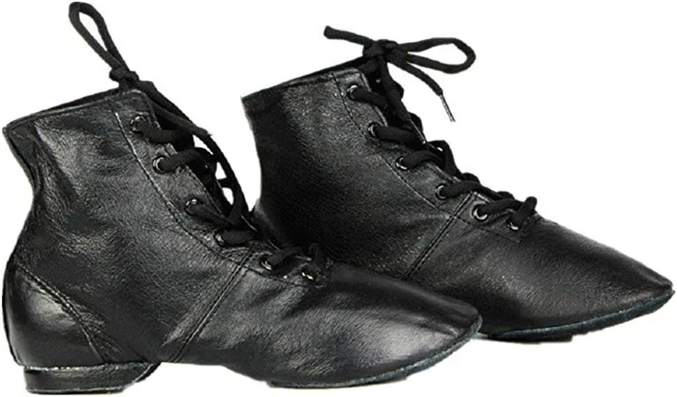 Cheapdancing Childrens Practice Dancing Shoes Soft Leather Flat Lace-up Jazz Boots (Little Kid/Big Kid)