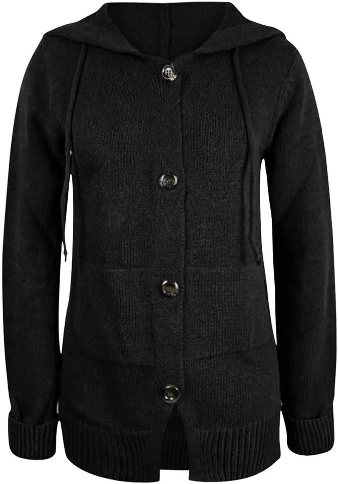 ChicCrate Fall Sweaters for Women Trendy Chunky Knit Open Front Cardigan Button Down Long Sleeve Shirt Loose Plus Size Tops