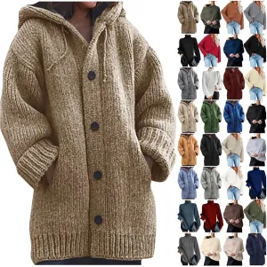 ChicCrate Fall Sweaters for Women Trendy Chunky Knit Open Front Cardigan Button Down Long Sleeve Shirt Loose Plus Size Tops