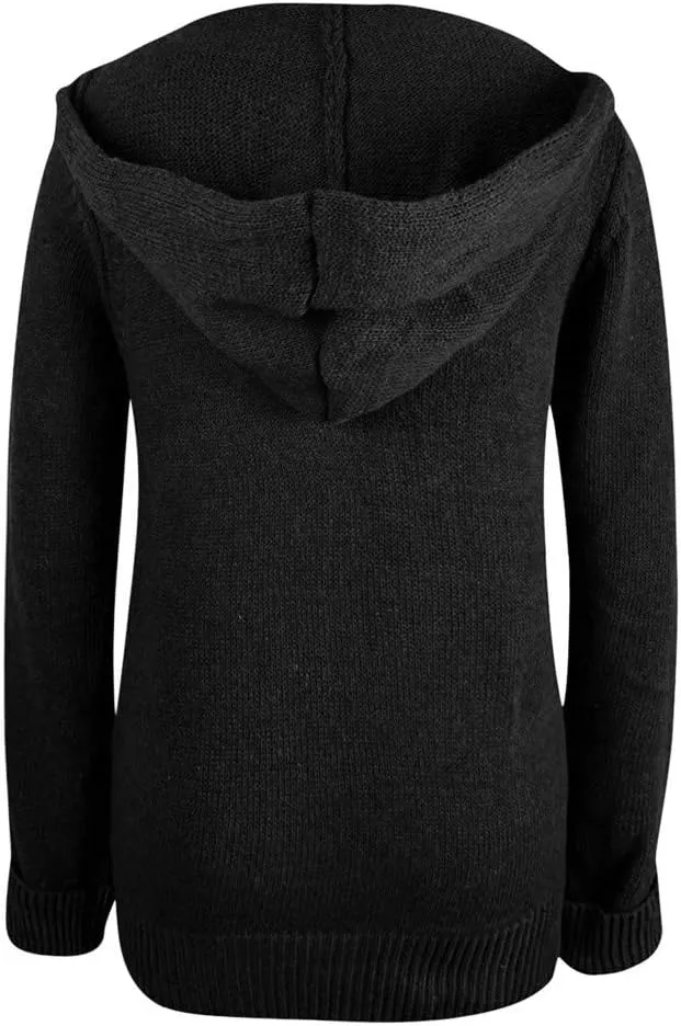 ChicCrate Fall Sweaters for Women Trendy Chunky Knit Open Front Cardigan Button Down Long Sleeve Shirt Loose Plus Size Tops