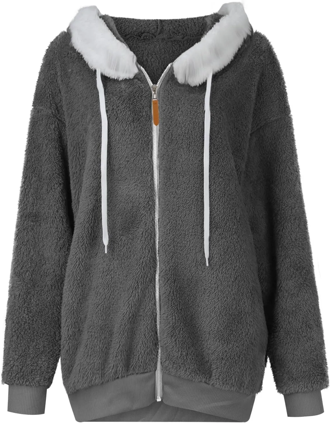 ChicCrate Womens Winter Coats Sherpa Lined Fleece Jacket Cute Zip Up Hoodie Long Sleeve Plus Size Tops Warm Jackets Outerwear