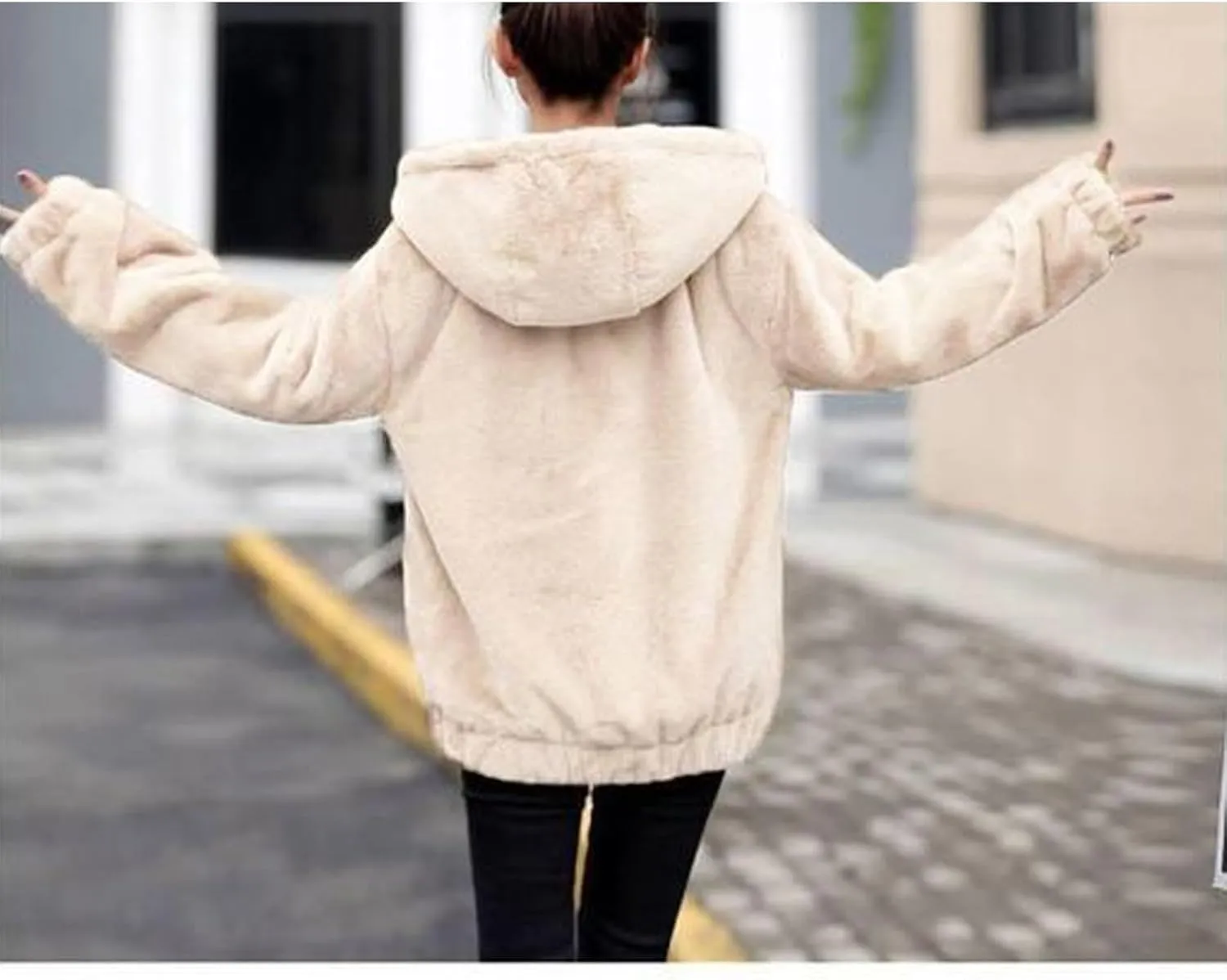 ChicCrate Womens Winter Coats Sherpa Lined Fleece Jacket Cute Zip Up Hoodie Long Sleeve Plus Size Tops Warm Jackets Outerwear