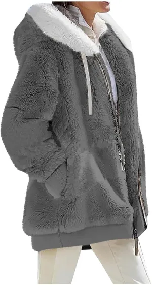 ChicCrate Womens Winter Coats Sherpa Lined Fleece Jacket Cute Zip Up Hoodie Long Sleeve Plus Size Tops Warm Jackets Outerwear