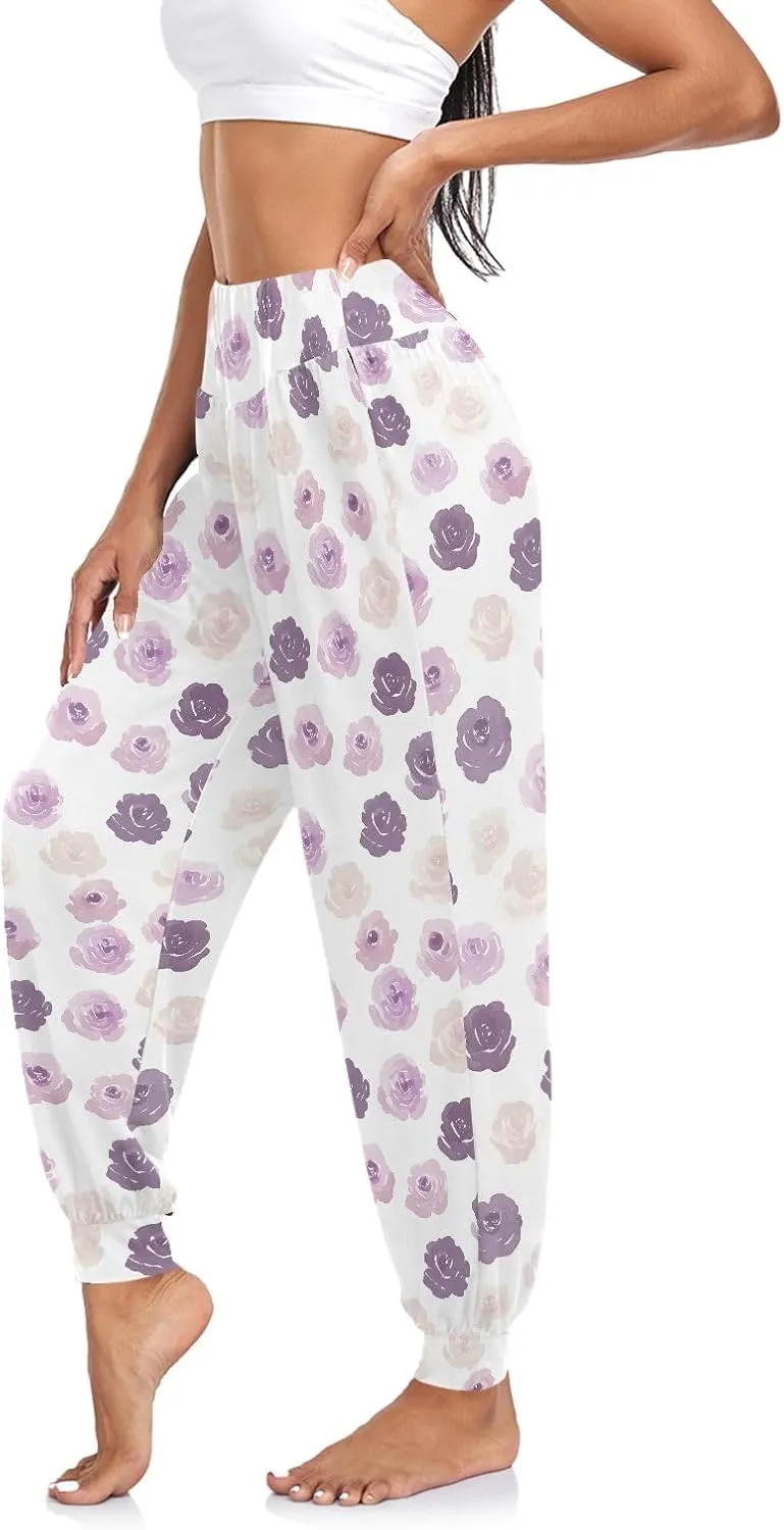 CHIFIGNO Women's Harem Pants Athletic Pants Harem Pants Women High Waist Yoga Pants