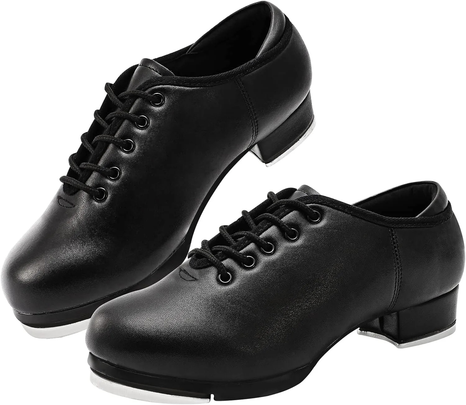 Child Jazz Tap Dance Shoes for Unisex Girls and Boys, Black