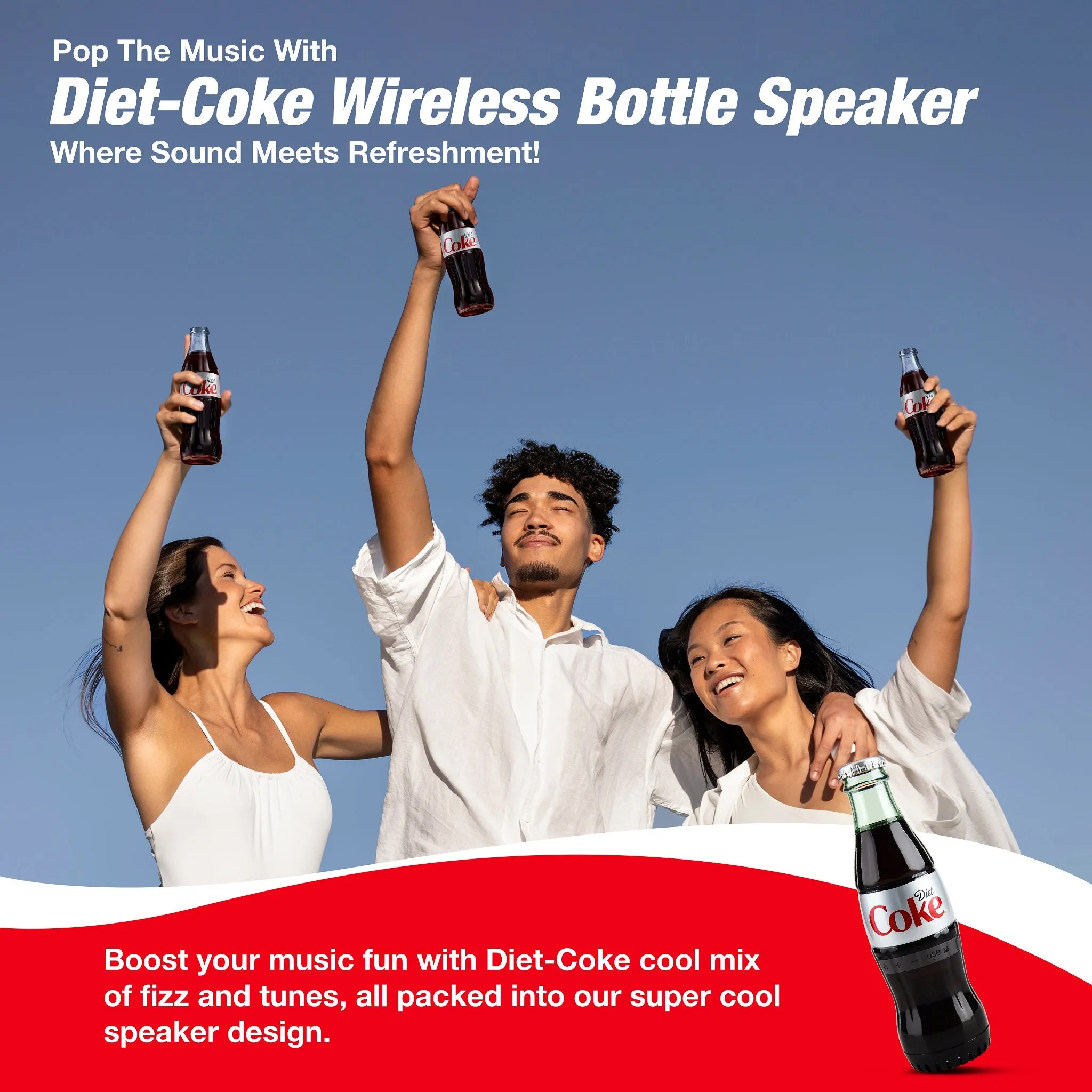 Coca-Cola/Diet Coke Bottle Shape Bluetooth Speaker With Bluetooth 5.0 Technology, AUX Port, Loud and Bass Sound, Portable Wireless, Long Playtime, TWS Pairing For Outdoor & Indoor Activities | Portable Speaker