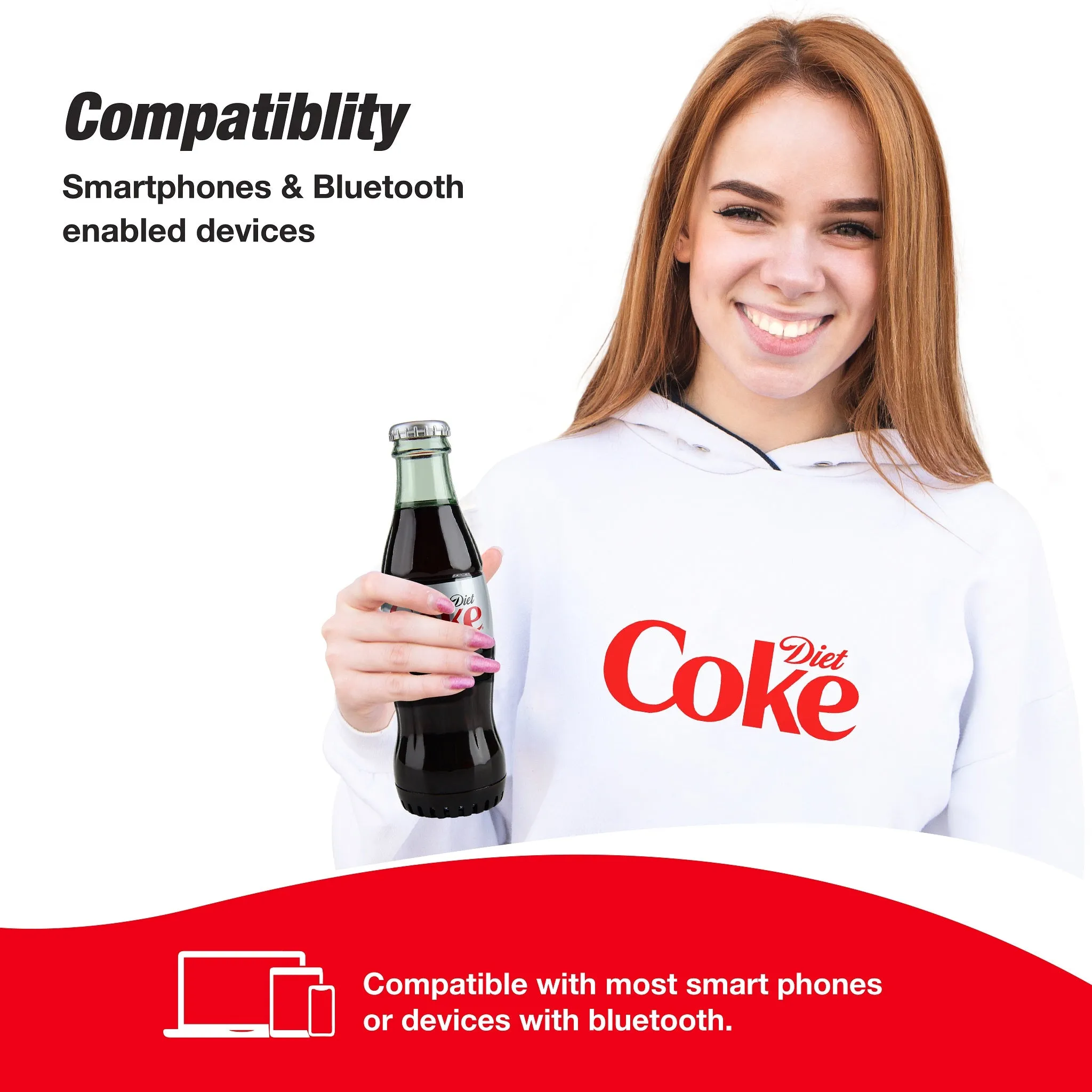 Coca-Cola/Diet Coke Bottle Shape Bluetooth Speaker With Bluetooth 5.0 Technology, AUX Port, Loud and Bass Sound, Portable Wireless, Long Playtime, TWS Pairing For Outdoor & Indoor Activities | Portable Speaker