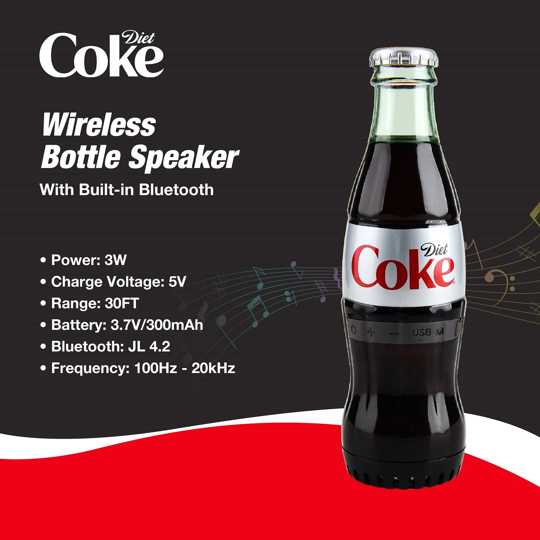 Coca-Cola/Diet Coke Bottle Shape Bluetooth Speaker With Bluetooth 5.0 Technology, AUX Port, Loud and Bass Sound, Portable Wireless, Long Playtime, TWS Pairing For Outdoor & Indoor Activities | Portable Speaker