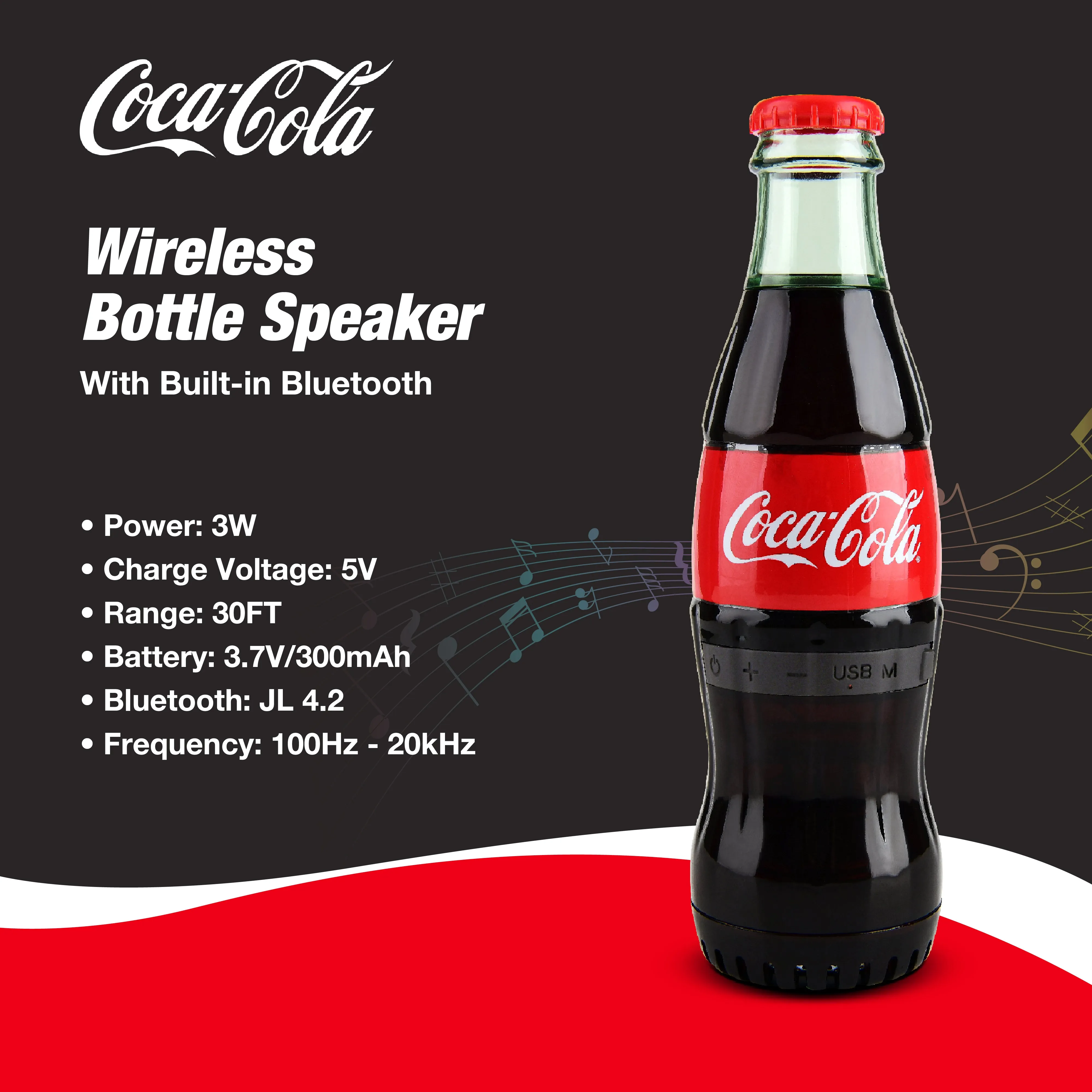 Coca-Cola/Diet Coke Bottle Shape Bluetooth Speaker With Bluetooth 5.0 Technology, AUX Port, Loud and Bass Sound, Portable Wireless, Long Playtime, TWS Pairing For Outdoor & Indoor Activities | Portable Speaker