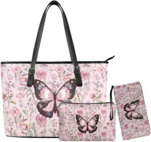 Coldinair 3PCS Custom Tote Handbags for Women Ladies,Handle Bags Wallet Purse Set Leather Shoulder Bags Tote Purse