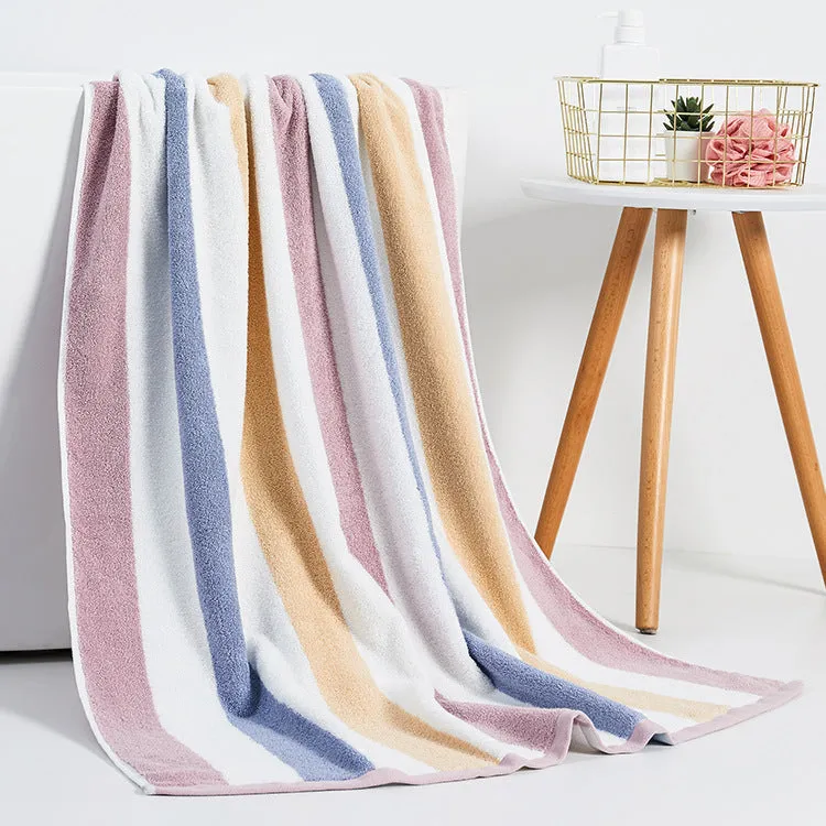 Colorful Striped Cotton Bath Towel, HG0059
