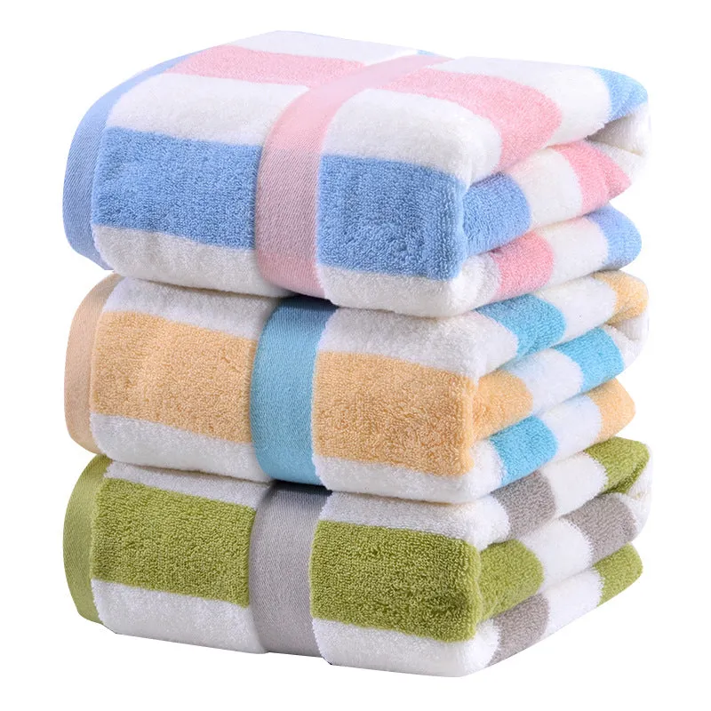 Colorful Striped Cotton Bath Towel, HG0059