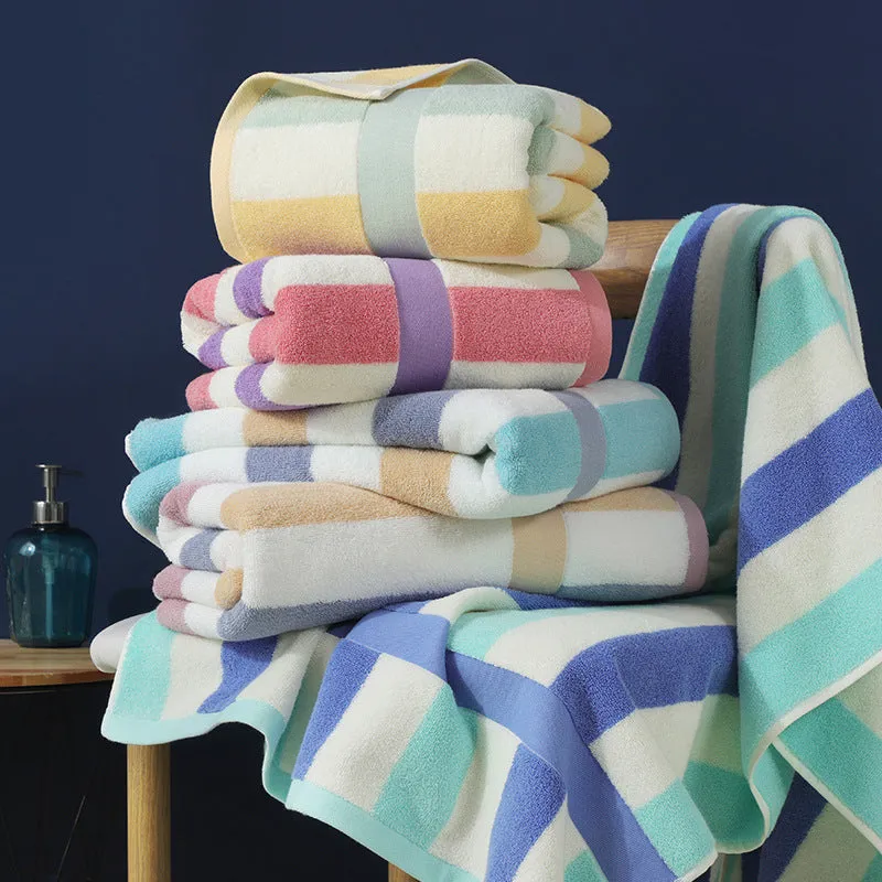 Colorful Striped Cotton Bath Towel, HG0059