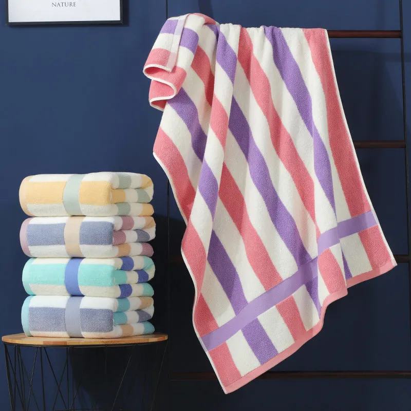 Colorful Striped Cotton Bath Towel, HG0059
