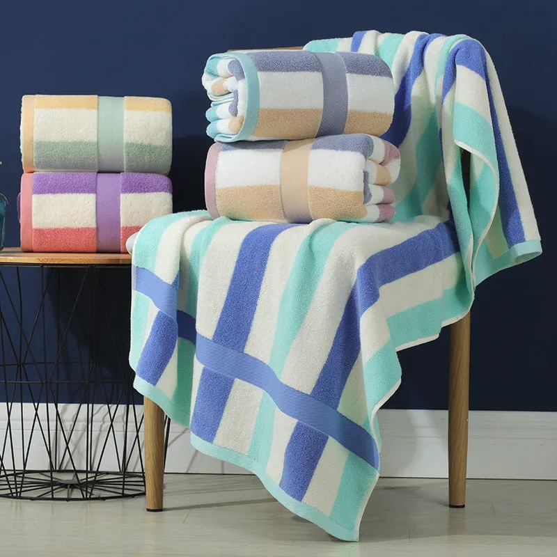 Colorful Striped Cotton Bath Towel, HG0059