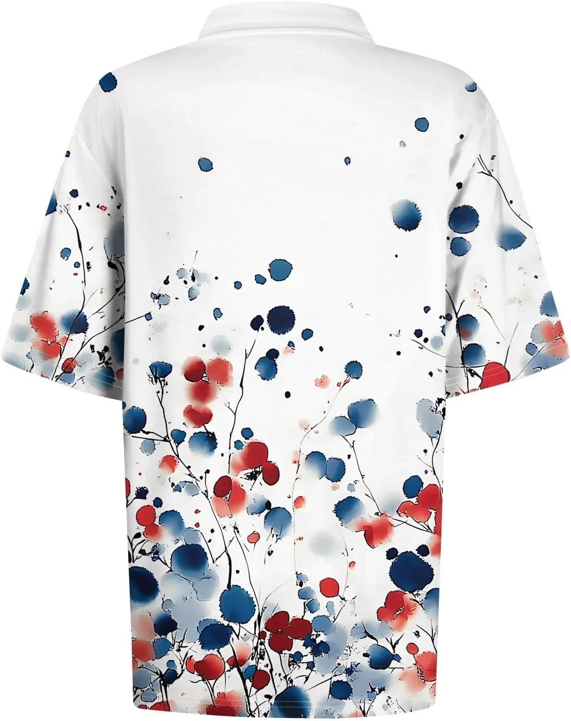 COTECRAM Womens Short Sleeve Polo T Shirts Fashion Button Lapel Collared Graphic Summer Tops Loose Business Casual Blouses