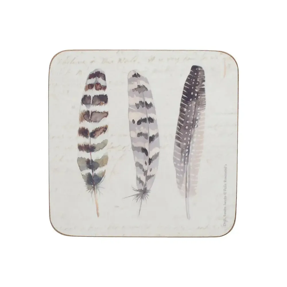 Creative Tops Feathers Pack Of 6 Premium Coasters/Placemats