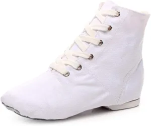 DKZSYIM Lace-up Canvas Dance Shoes Flat Jazz Shoes for Practice, Suitable for Women,Model GB-JS
