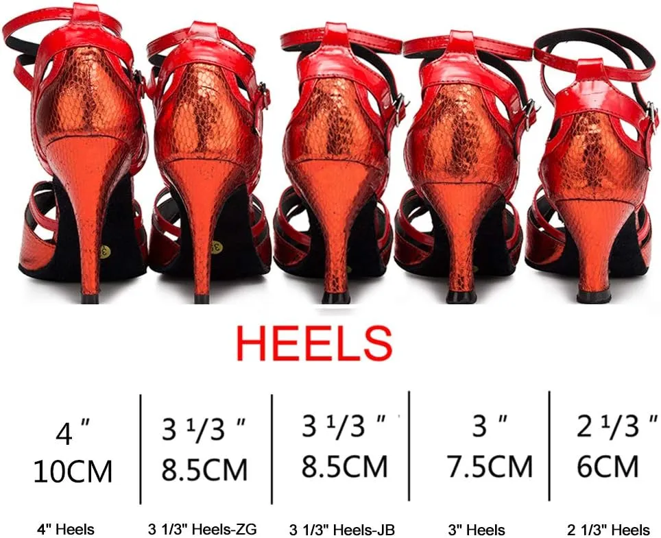 DKZSYIM Women's Latin Dance Shoes Ballroom Performance Rhinestone Ankle Dance Shoes,Model YCL162