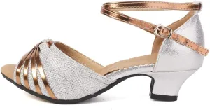 DKZSYIM Women's Latin Dance Shoes Ballroom Practice Performance Dance Shoes Model DY08