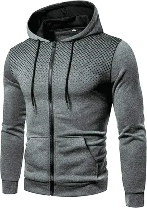 DuDubaby Men's Winter Sports Casual Fitness Suit with Dots Hoodie Sweatshirt and Pants
