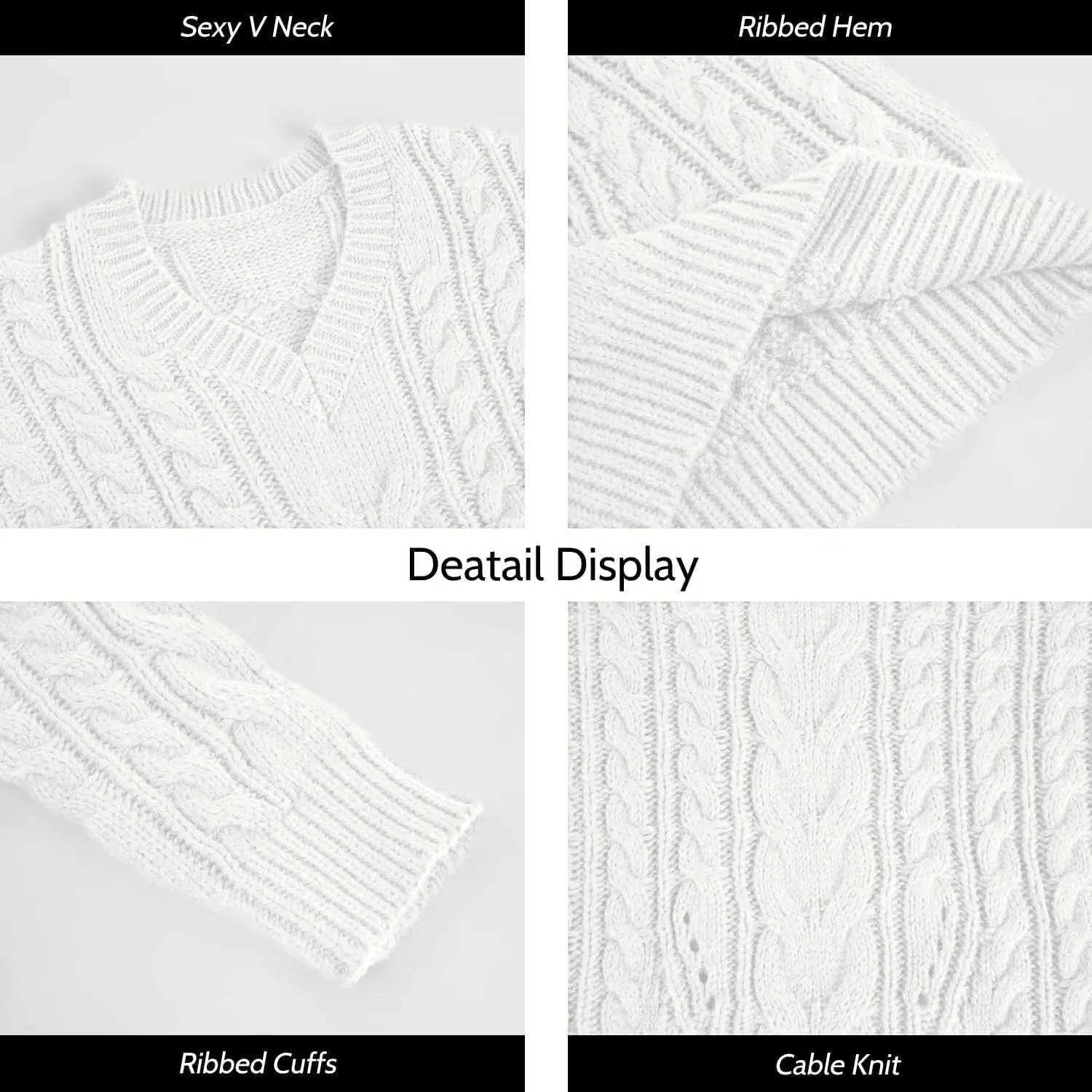 Dyexces Plus Size Sweaters for Women V Neck Long Sleeve Cable Knit Sweaters Casual Fall Sweaters Soft Jumper Tops