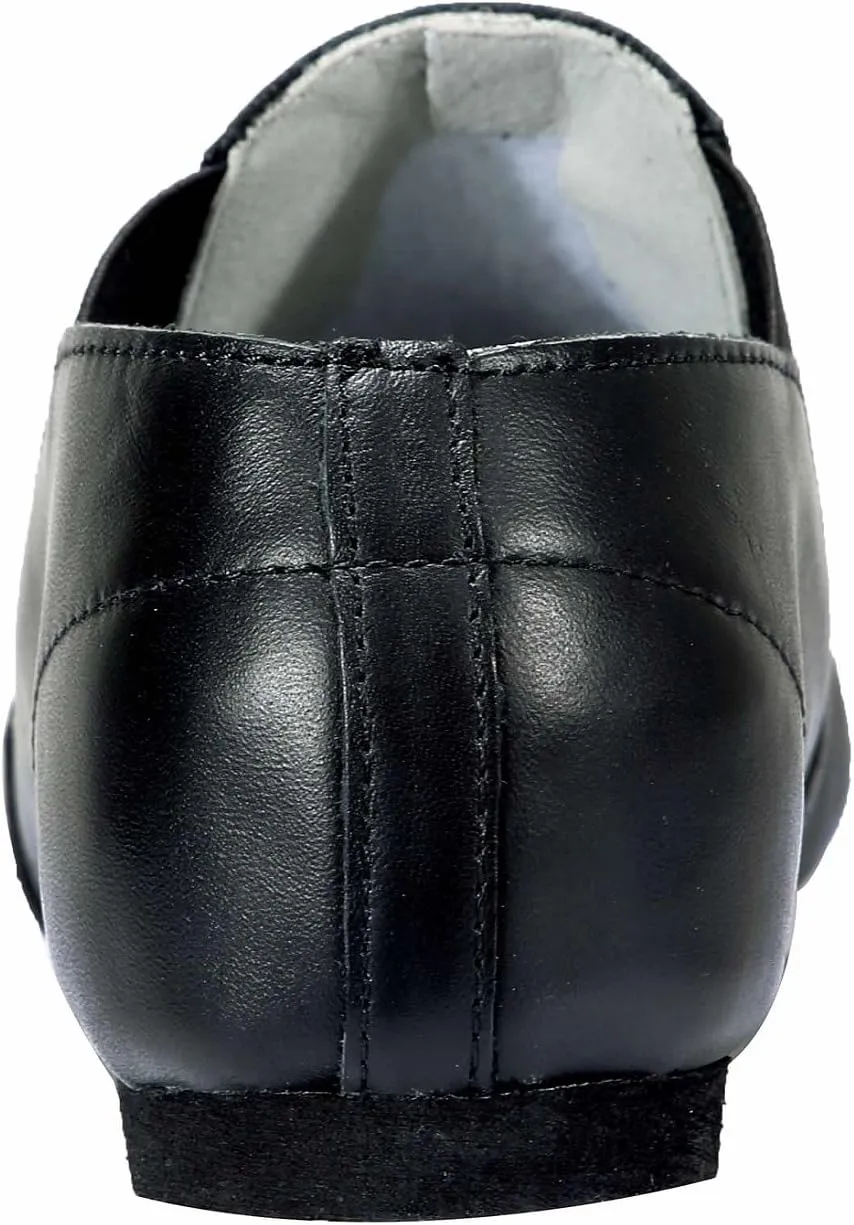 Dynadans Unisex Leather Upper Slip-on Jazz Shoe with Elastics for Women and Men's Dance Shoes