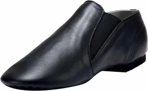Dynadans Unisex Leather Upper Slip-on Jazz Shoe with Elastics for Women and Men's Dance Shoes